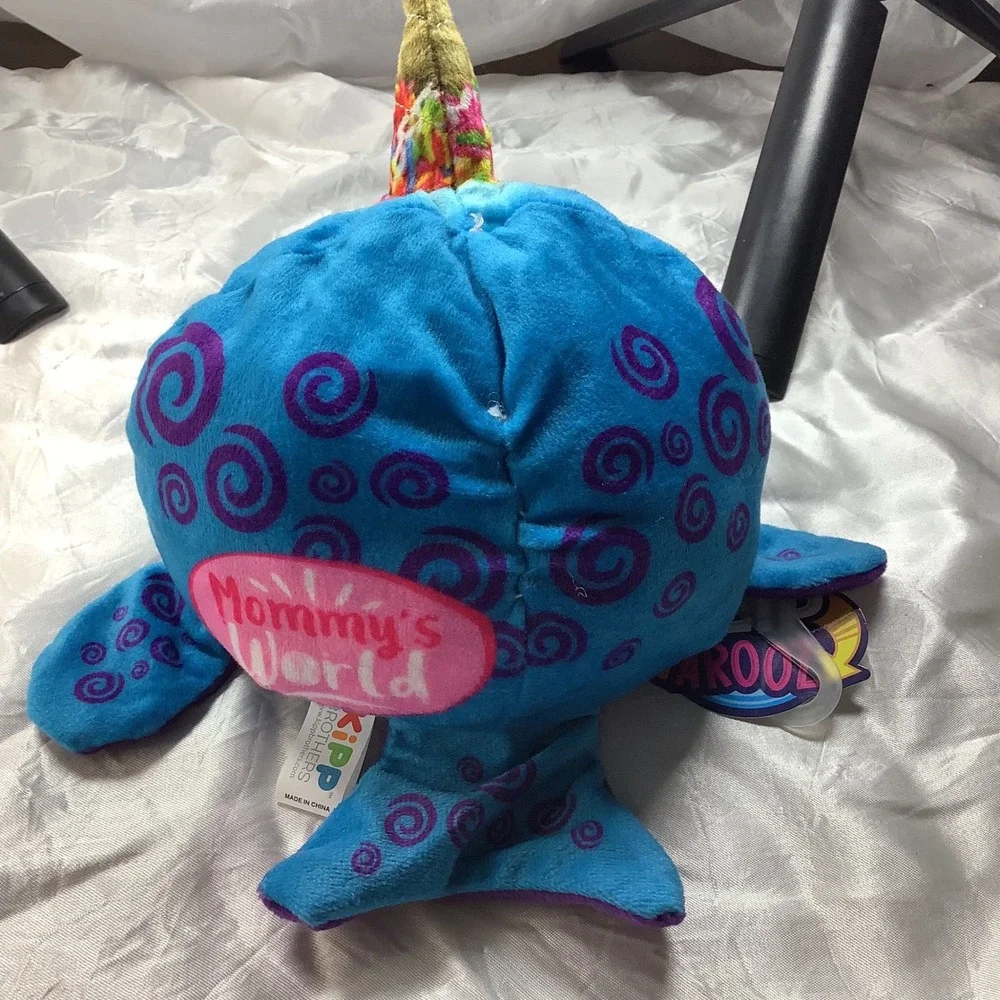 Flip-A-Rooz Reversible Narwhal Plush‎ Purple Blue Daddys Girl Mommys World NWT
